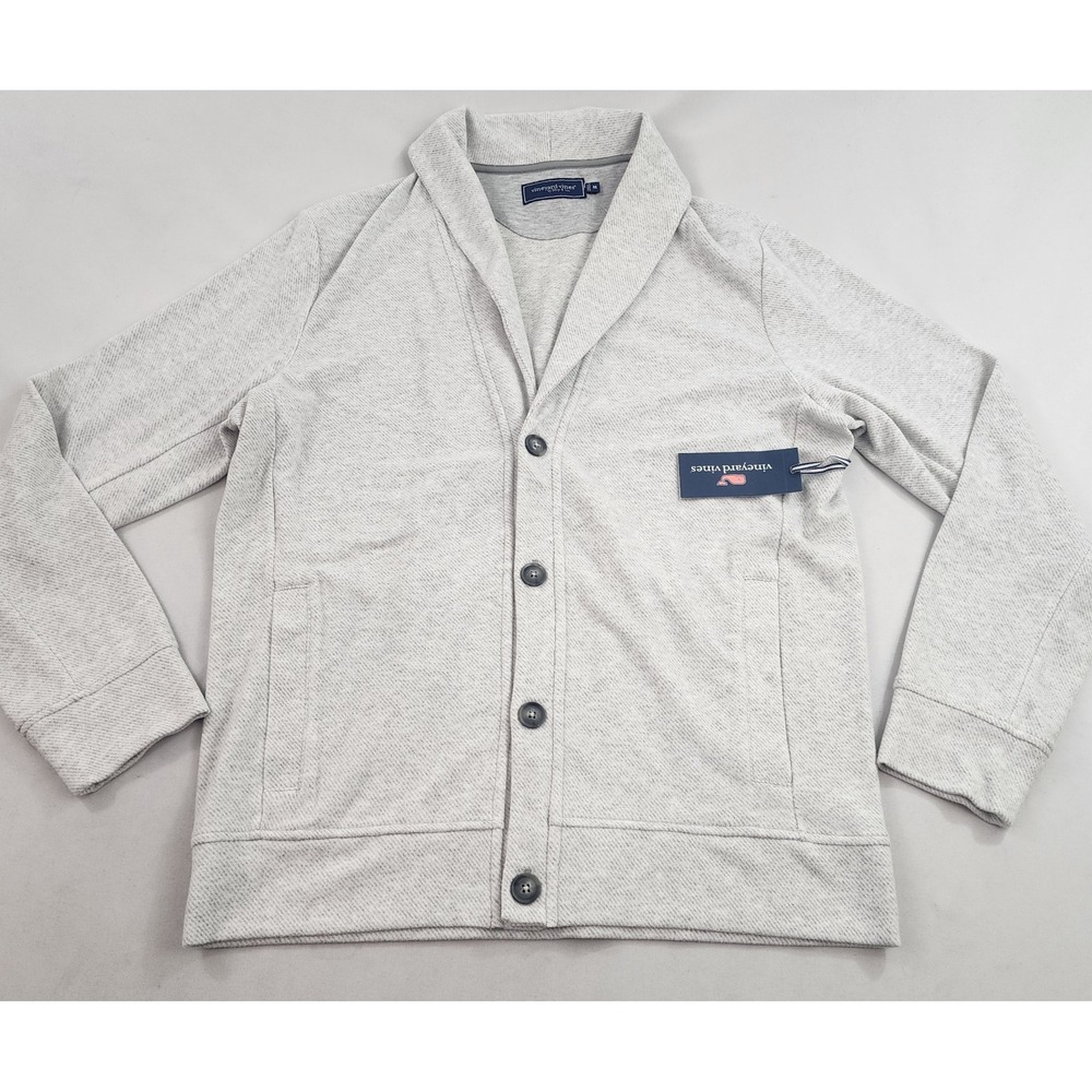 Vineyard Vines cardigan sweater M Medium 44" armpit shawl gray buttons $228 mens